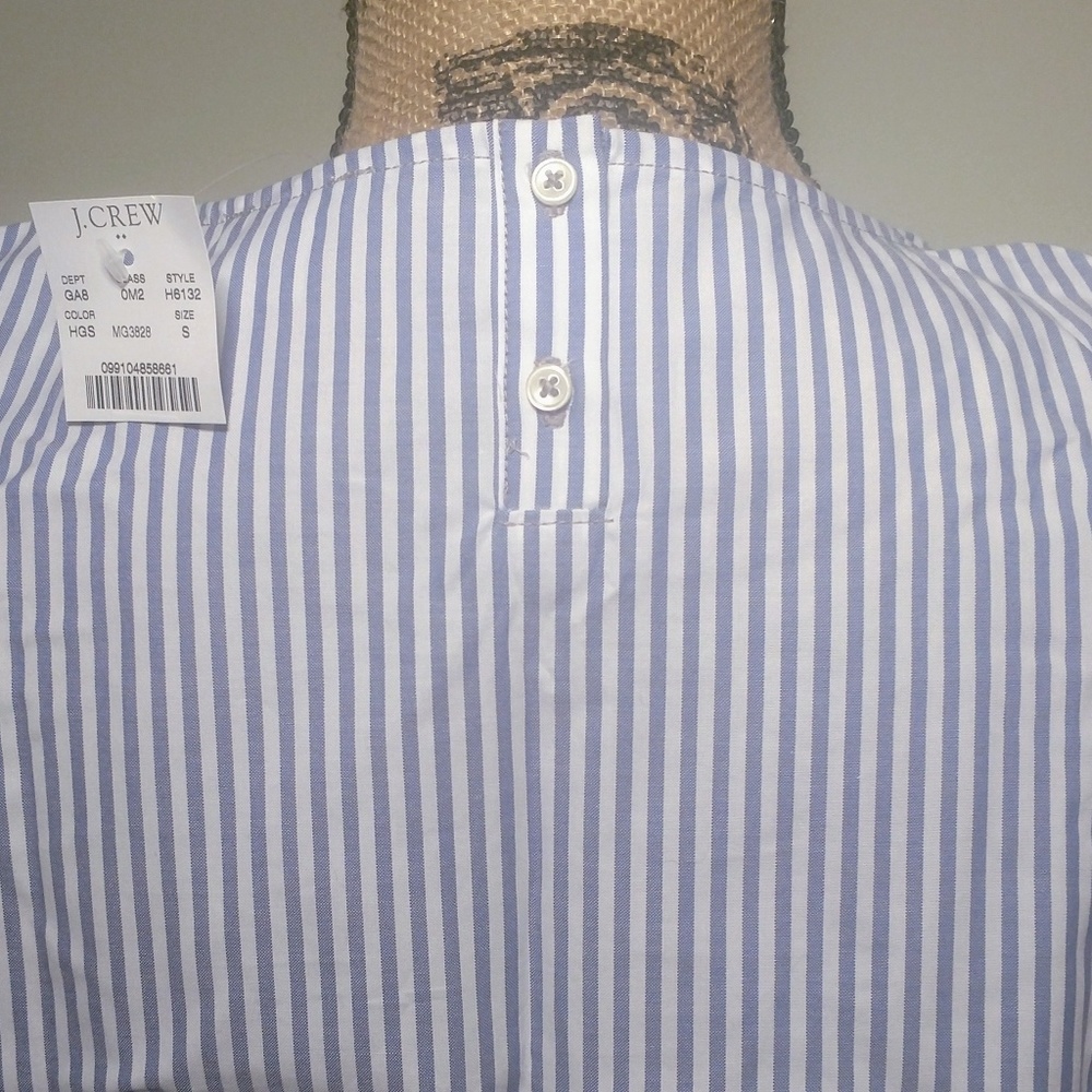 J Crew Gray/Blue Pinstripe Tank Size S - Picture 2 of 4